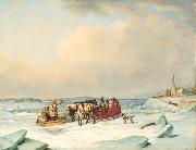 Cornelius Krieghoff The Ice Bridge at Longue Pointe Germany oil painting artist